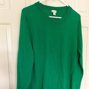 J. Crew XL Green Merino Wool Crewneck Sweater